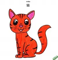 怎样教孩子们一步步画一只卡通猫Cartoon Cat – 免费可打印简笔画涂色画
