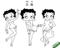 贝蒂 Betty Boop – 免费可打印简笔画涂色画
