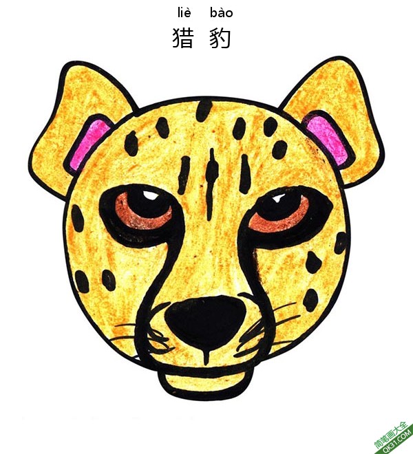 如何给孩子画一张猎豹脸Cheetah Face|简笔画|素描|涂鸦|涂颜色