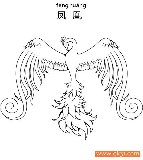 凤凰-phoenix简笔画涂色画 – 为儿童和成人提供的免费可打印简笔画涂色画